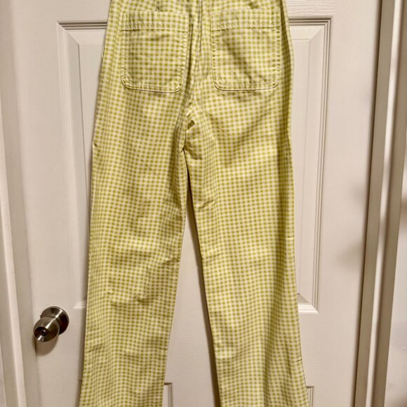 Aritzia Sunday Best lime green/white check Jaden pant. Not Sold anymore - Picture 4 of 6